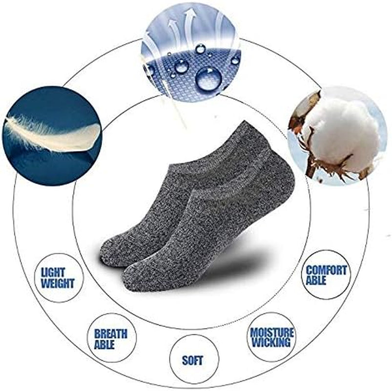PACKO No Show Socks Women for Flats Gray White Black Women'S Cotton Socks (2Black2Gray2White) 6-9